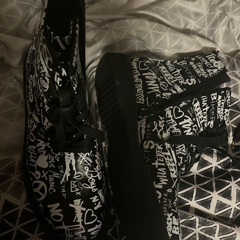 Aldo Graffiti Military Style Boots